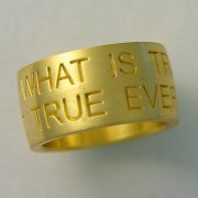 Other Rings 3-6: Wide yellow gold band with words of endearment