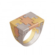 Anel 18kt. yellow, white and rose gold Puzzle Ring
