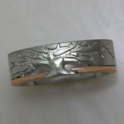 Bands 3-7: Tree style in white gold with a rose gold accent