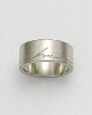 Bands 1-3: 14kt. white gold custom initial ring