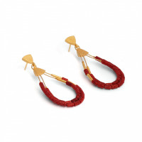 24karat Gold Plated Sterling Silver and Sponge Coral Earrings