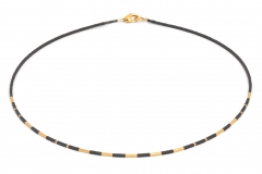 24karat Gold Plated and Hematine Necklace