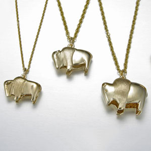 14kt. Yellow Gold Buffalo pendants