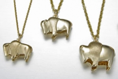14kt. Yellow Gold Buffalo pendants