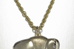 14kt. Yellow Gold large Buffalo pendant
