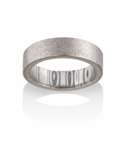 Trees pattern Damascus Stainless Steel lining with 18k Palladium White gold exterior