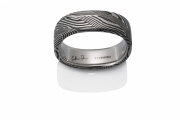 Breeze pattern Naked Damascus Stainless Steel, soft square shape, black oxidized