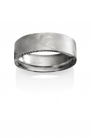 Breeze pattern Naked Damascus Stainless Steel ring