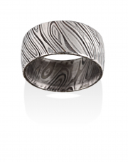 Triple White pattern Damascus Stainless Steel, oxidized