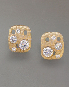 14kt. white gold diamond earrings on French wire