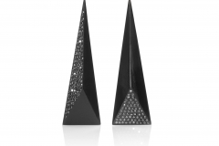 18karat YG _ Whitby Jet Earrings set with Black Diamonds