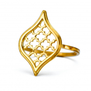 18k Yellow gold Small Jali Drop Ring