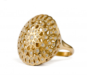 18k Yellow gold _ Diamond Mandala Ring