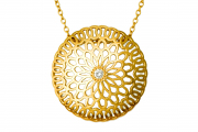 18k Yellow gold and Diamond Mandala Pendant
