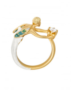 Masriera 18kt. Yellow gold Enamel & Diamond Fairy ring