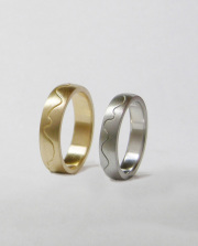 Pair of 14karat Yellow and White gold curved wall bands copy