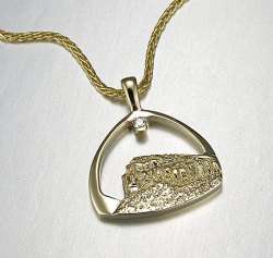 14kt. yellow gold Steamboat Mt. pendant with small diamond