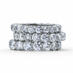 Round Brilliant cut Diamond shared prong Wedding or Anniversary Bands