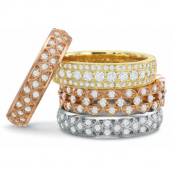 Lattice Diamond bands available in White gold, Platinum, Yellow gold or Rose gold