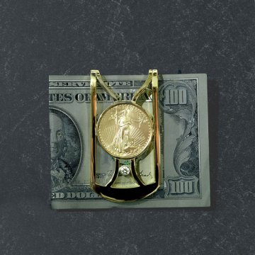 18kt. Yellow Gold and diamond money clip