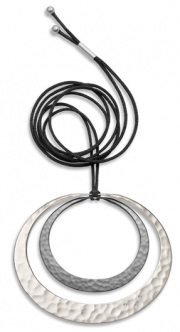 Recycled two-tone Silver double Eclipse pendant