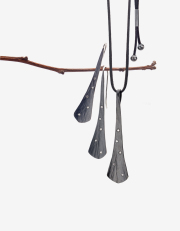 Recycled Oxidized Sterling Silver and Diamond Orchid earrings & pendant