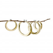 Recycled Yellow gold Eclipse earrings with Diamonds