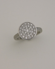 14karat White gold circular Diamond Pave top