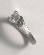 Engagement Ring 2-6: Princess cut diamond square prong set in platinum