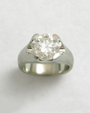 Engagement Ring 9-4: Platinum four-prong diamond engagement ring