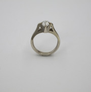 14k White gold _ Emerald cut Diamond Ring, Circa 1960(1)