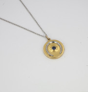 14k Yellow gold Locket with Platinum Horseshoe _ Sapphire. Circa 1910