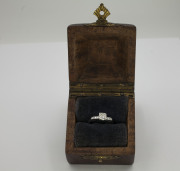 Vintage Platinum Diamond Engagement Ring in Box